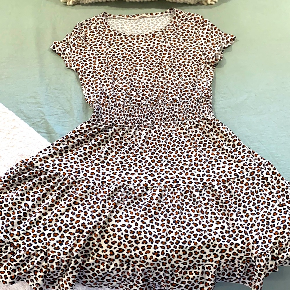 Cheetah print mini dress
